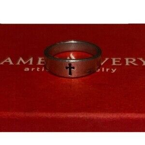James Avery Small Crosslet Ring Size 5 Cut Out Cross Stearling Silver 925 Unisex